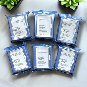 Global Beauty Care Renewing Rejuvenating Retinol Cleansing Wipes 6 Pack Set